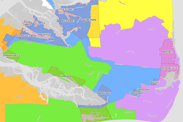 Zoomed Portion of Redistricting Map