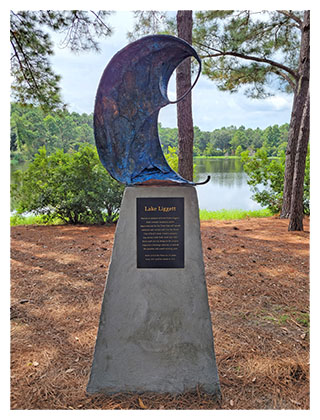 Lake Liggett Swell of the Sea Memorial Sculpture Overlooking the Lake