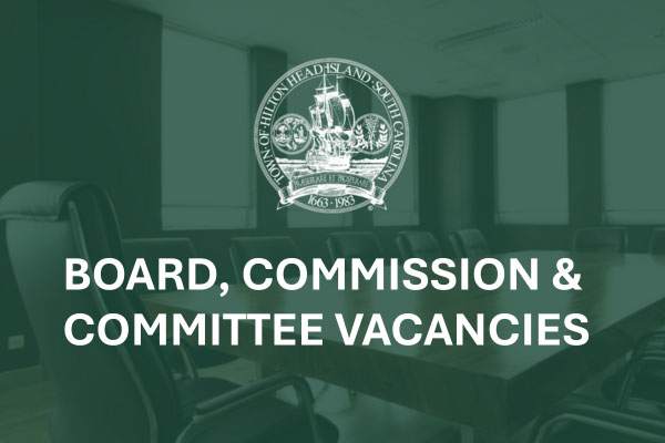 Board, Commission and Committee Vacancies text with Town logo