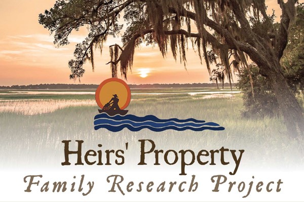 Heirs Property Family Research Project Text with Marsh View Background