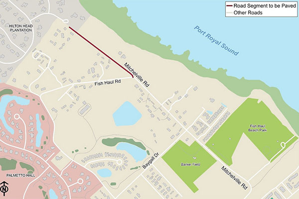 Map of Mitchelville Road Paving area