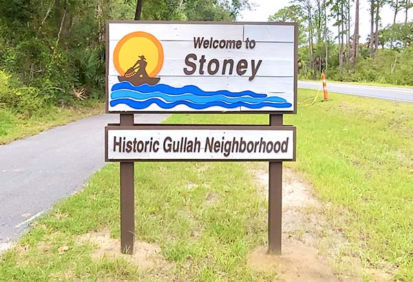 Welcome to Stoney Historic Gullah Neighborhood Sign