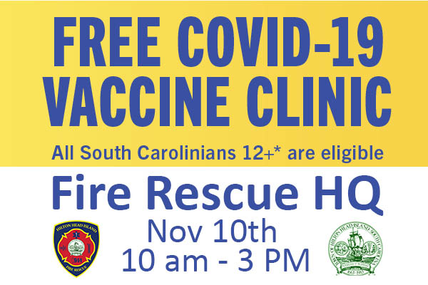 Free COVID-19 Vaccine Clinics Available FR HQ Nov 10 10 am - 3 pm