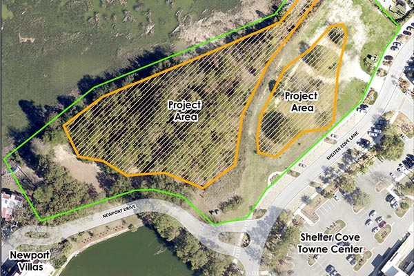 Map showing project area for maintenance at Shleter Cove Community Park