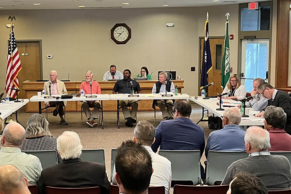 View of town council meeting from the public perspective