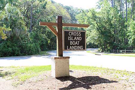 Cross Island Boat Landig Sign