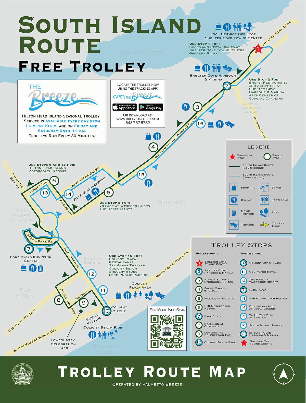 Trolley South Island Route Map